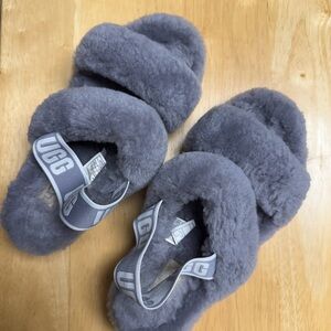 UGG Plush Charcoal Slippers